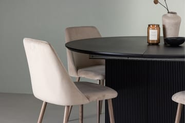 Matilda Matgrupp 130 cm Rund med 4 Night Stolar - Svart - Products - Möbler - Bord & matgrupp - Matgrupp