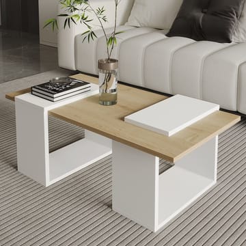 Matris Soffbord 90x37x46,6 cm - Vit och Sapphire Oak - Products - Möbler - Bord & matgrupp - Soffbord