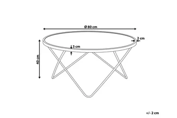 Meerah Soffbord 80 cm Runt - Vit/Silver - Products - Möbler - Bord & matgrupp - Soffbord