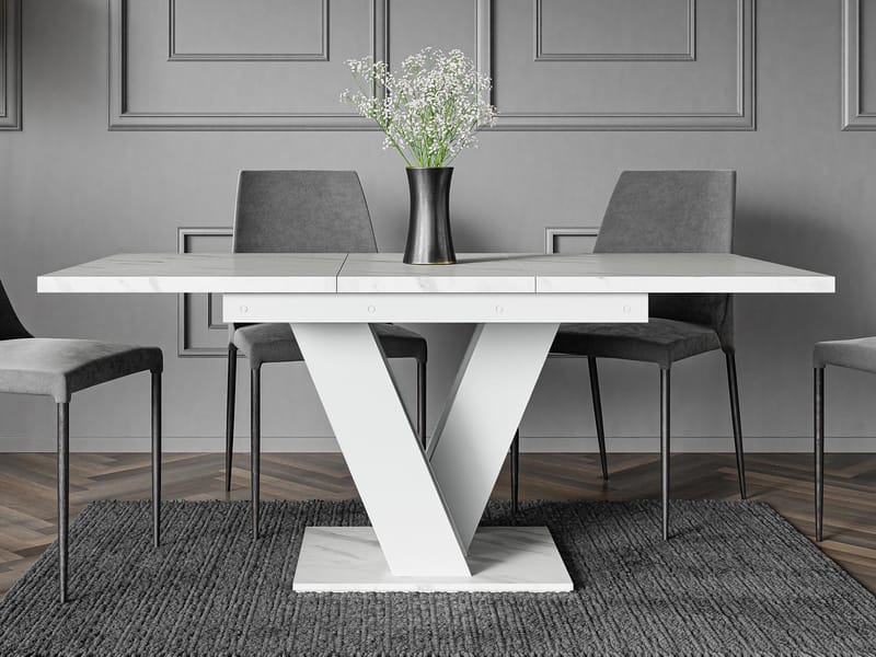 Nand Förlängningsbart Matbord 120-160 cm Rektangulär - Vit - Products - Möbler - Bord & matgrupp - Matbord & köksbord