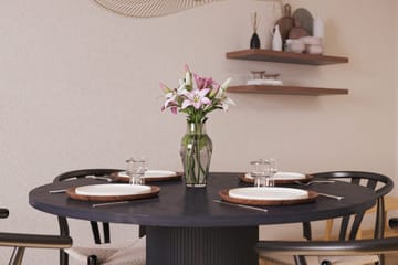 Noira Matgrupp 120 cm Massiv Ek Rund med 4 Dastoori Matstol - 2220067-4,2206128-1 - Svart - Products - Möbler - Bord & matgrupp - Matgrupp