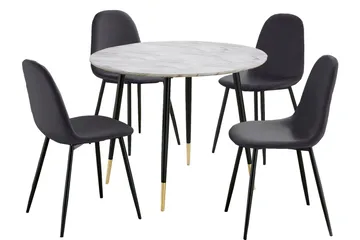 Oktoos Matgrupp 100 cm - Antracit/Vit - Products - Möbler - Bord & matgrupp - Matgrupp