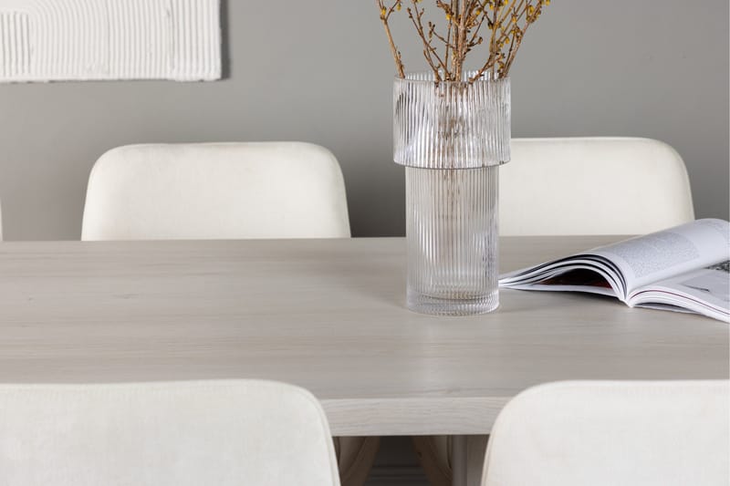 Olga Matgrupp 200 cm Rektangulär med 6 Rosie Stolar - Vit - Products - Möbler - Bord & matgrupp - Matgrupp