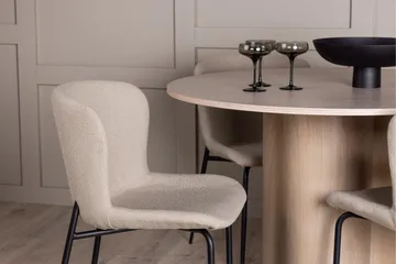 Olivia Matgrupp 110 cm Rund med 4 Modesto stolar - Whitewash - Products - Möbler - Bord & matgrupp - Matgrupp