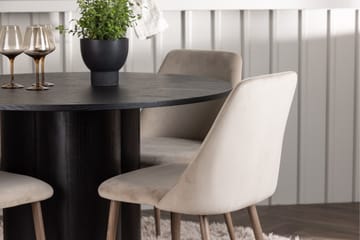 Olivia Matgrupp 110 cm Rund med 4 Night Stolar - Svart - Products - Möbler - Bord & matgrupp - Matgrupp