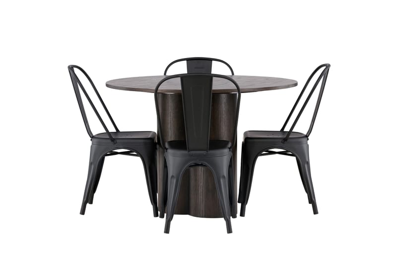 Olivia Matgrupp 110 cm Rund med 4 Tempe Stolar - Svart - Products - Möbler - Bord & matgrupp - Matgrupp