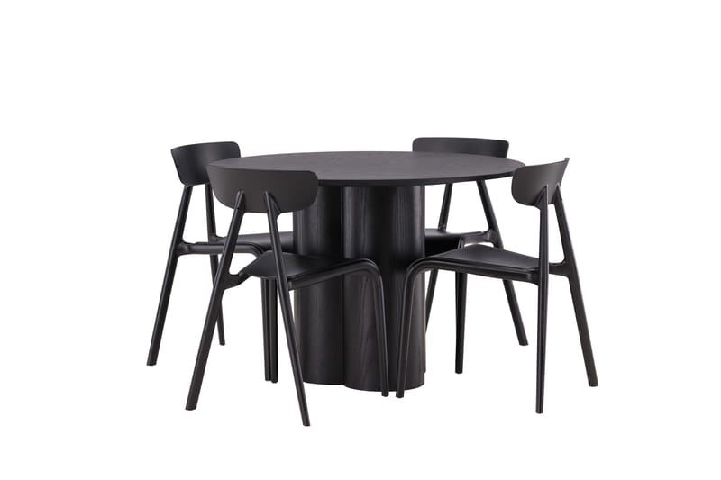 Olivia Matgrupp 110 cm Rund med 4 Ursholmen Stolar - Svart - Products - Möbler - Bord & matgrupp - Matgrupp