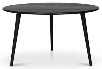 Omni matgrupp, runt matbord Ø130 cm inkl 4 st Orust svarta pinnstolar - Svartbetsad ek - Svartbetsad ek - Products - Möbler - Bord & matgrupp - Matgrupp