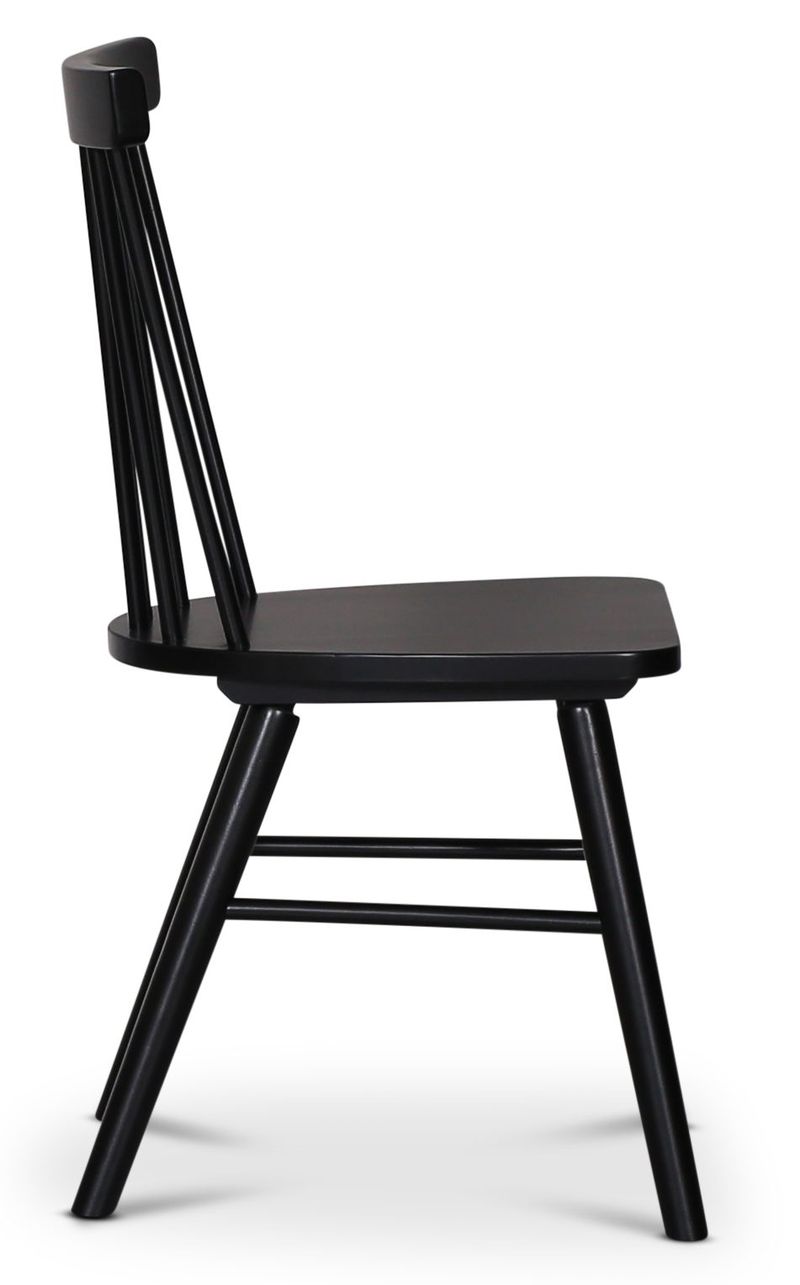 Omni matgrupp, runt matbord Ø130 cm inkl 4 st Orust svarta pinnstolar - Svartbetsad ek - Svartbetsad ek - Products - Möbler - Bord & matgrupp - Matgrupp