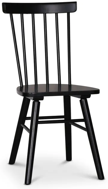 Omni matgrupp, runt matbord Ø130 cm inkl 4 st Orust svarta pinnstolar - Svartbetsad ek - Svartbetsad ek - Products - Möbler - Bord & matgrupp - Matgrupp