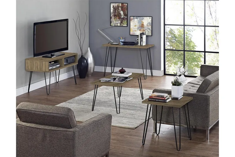 Owen Soffbord 107 cm Valnötsbrun/Svart - Dorel Home - Products - Möbler - Bord & matgrupp - Soffbord