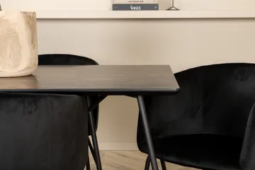 Petra Matgrupp 190 cm Rektangulär med 6 Berit stolar - Svart - Products - Möbler - Bord & matgrupp - Matgrupp