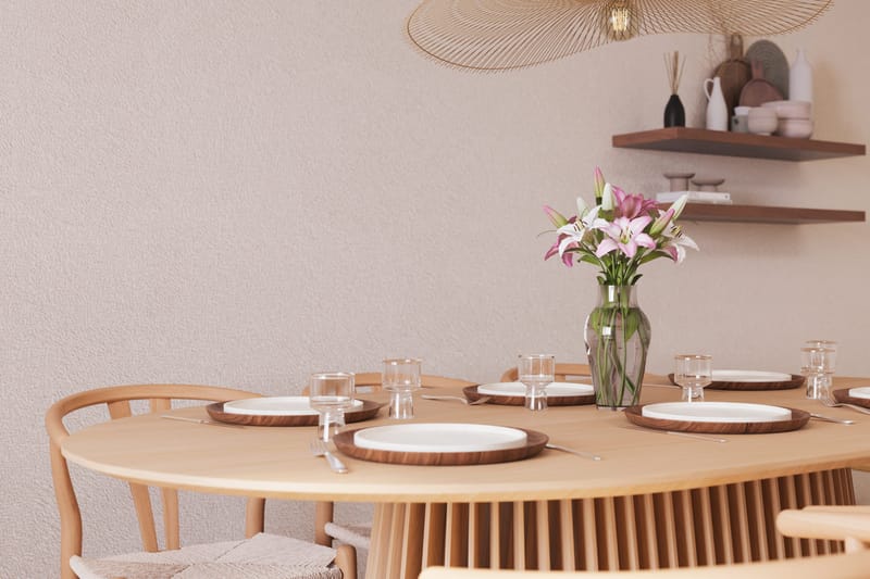 Peyra Matgrupp 200 cm Ovalt Ek med 6 Dastoori Matstol - 2220068-6,1893461-1 - Natur - Products - Möbler - Bord & matgrupp - Matgrupp