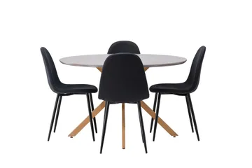 Piazza Matgrupp + 4 stolar Rektangulär - Grå - Products - Möbler - Bord & matgrupp - Matgrupp