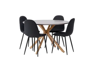 Piazza Matgrupp + 4 stolar Rektangulär - Grå - Products - Möbler - Bord & matgrupp - Matgrupp