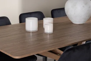 Piazza Matgrupp 180 cm Rektangulär med 6 Night stolar - Mocca/Svart - Products - Möbler - Bord & matgrupp - Matgrupp