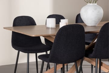 Piazza Matgrupp 180 cm Rektangulär med 6 Polar stolar - Mocca/Svart - Products - Möbler - Bord & matgrupp - Matgrupp