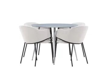 Plaza Matgrupp 100 cm Rund med 4 Evelina stolar - Grå/Grå - Products - Möbler - Bord & matgrupp - Matgrupp