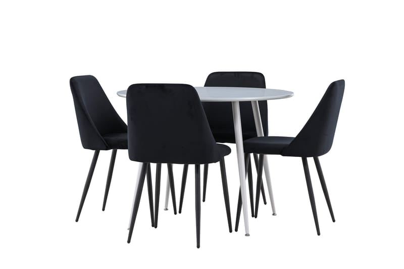 Plaza Matgrupp 100 cm Rund med 4 Night stolar - Grå/Svart - Products - Möbler - Bord & matgrupp - Matgrupp