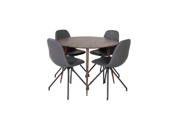 Plaza Matgrupp 100 cm Rund med 4 Polar stolar - Svart - Products - Möbler - Bord & matgrupp - Matgrupp