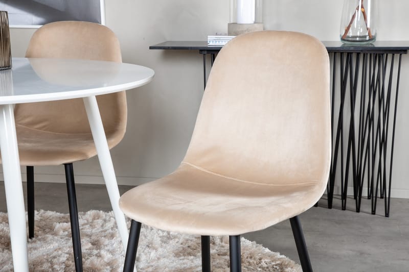 Plaza Matgrupp 100 cm Rund med 4 Polar stolar - Beige - Products - Möbler - Bord & matgrupp - Matgrupp