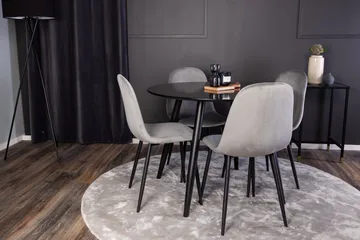 Plaza Matgrupp 100 cm Rund med 4 Polar stolar - Svart - Products - Möbler - Bord & matgrupp - Matgrupp