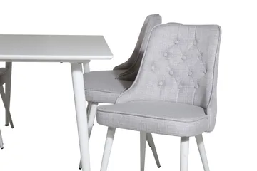 Polar Matgrupp 180 cm Rektangulär med 6 Velvet Deluxe stolar - Grå - Products - Möbler - Bord & matgrupp - Matgrupp