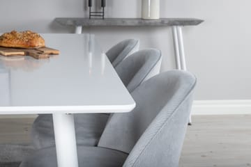 Polar Matgrupp 180 cm Rektangulär med 6 Velvet stolar - Svart - Products - Möbler - Bord & matgrupp - Matgrupp