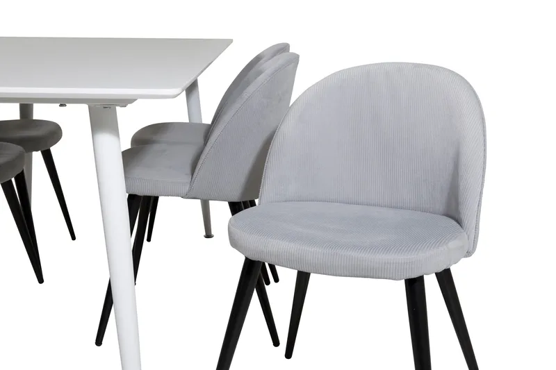 Polar Matgrupp 180 cm Rektangulär med 6 Velvet stolar - Svart - Products - Möbler - Bord & matgrupp - Matgrupp