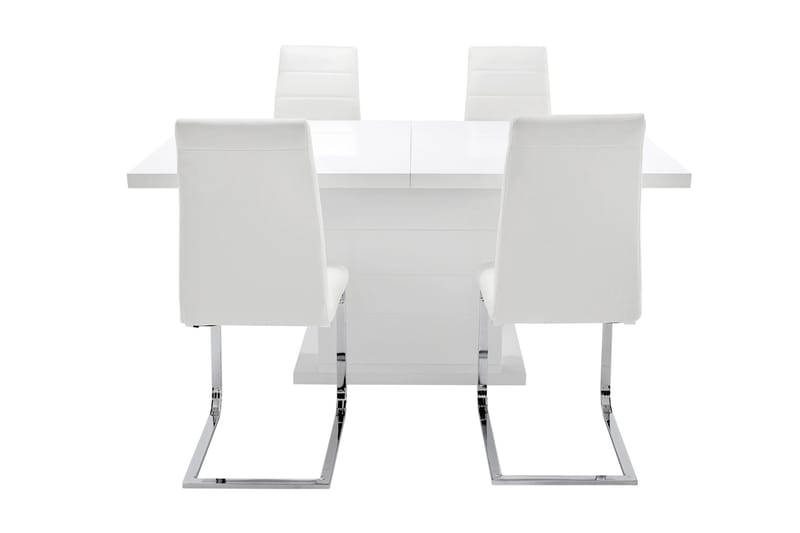 Ratliff Matgrupp 180 cm + 4 Sorado Stol - Vit/Krom - Products - M öbler - Bord & matgrupp - Matgrupp