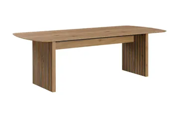 Richeto Matbord 240 cm med 8 Lucy Matstolar - Naturlig finish / Greige Bouclé / Metallben Svart - Products - Möbler - Bord & matgrupp - Matgrupp