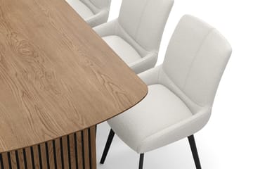 Richeto Matgrupp 180 cm med 6 Mora Snurrstolar - Naturlig finish/Ljusbeige - Products - Möbler - Bord & matgrupp - Matgrupp