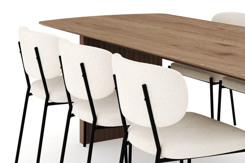 Richeto Matgrupp 240 cm med 6 Gemmiano Matstolar - Naturlig finish - Products - Möbler - Bord & matgrupp - Matgrupp