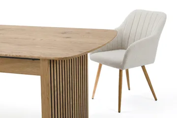 Richeto Matgrupp Ek 180 cm med 6 Filippa Matstolar - Ek/Vit - Products - Möbler - Bord & matgrupp - Matgrupp