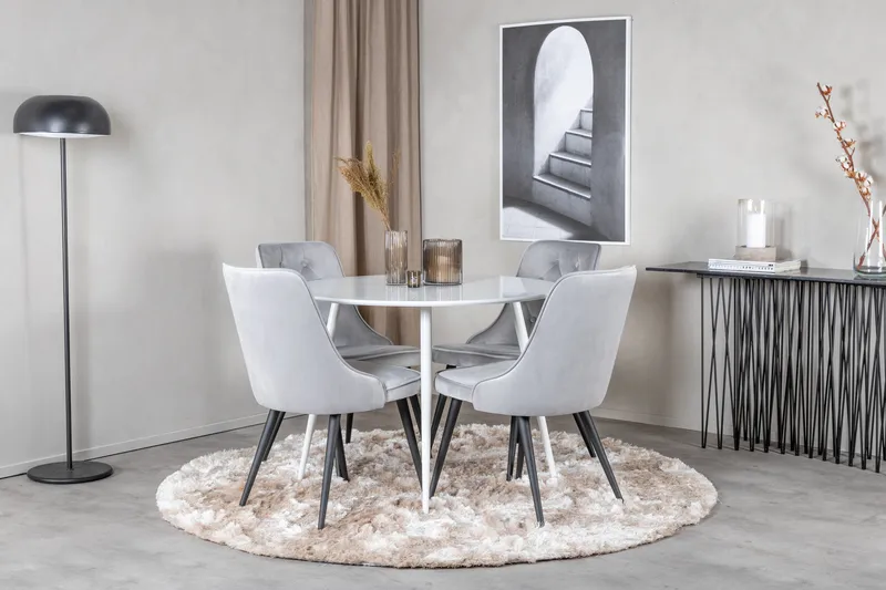 Ridones Matbord Runt med 4 st Valera Lyx Sammetstol - Products - Möbler - Bord & matgrupp - Matgrupp