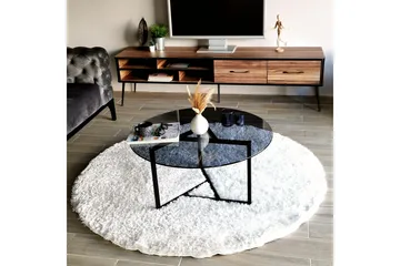 Sabani Soffbord 75 cm Runt X-formade Ben - Grå - Products - Möbler - Bord & matgrupp - Soffbord