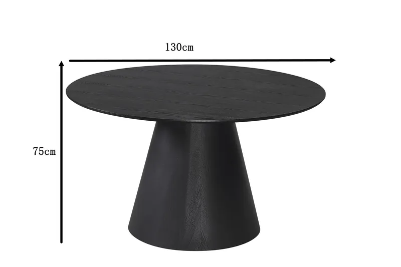 Siena Matbord Runt 130cm Fanér - Svart - Products - Möbler - Bord & matgrupp - Matbord & köksbord