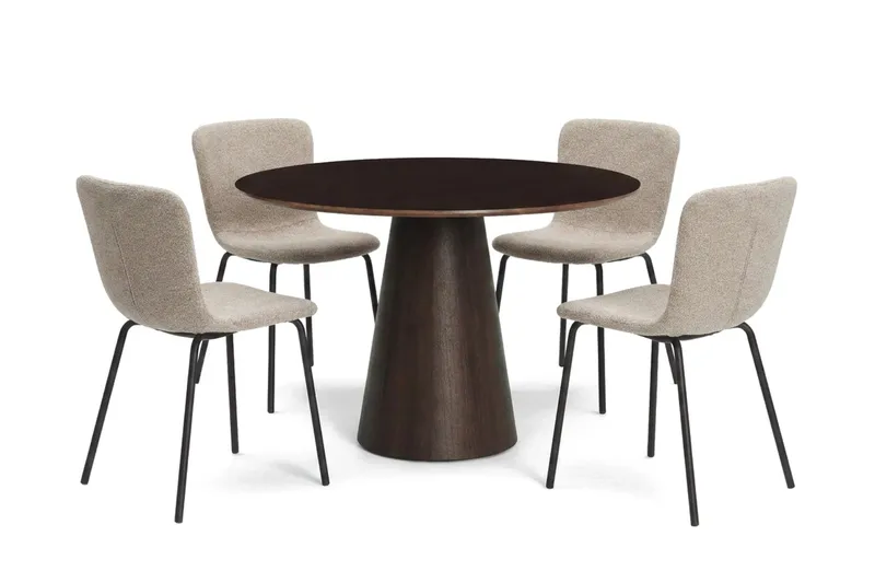 Siena Matgrupp runt 110 cm Rökt Ek med 4 Katy Matstolar - Rökt ek - Products - Möbler - Bord & matgrupp - Matgrupp