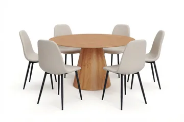Beige/Svarta metallben - Brun