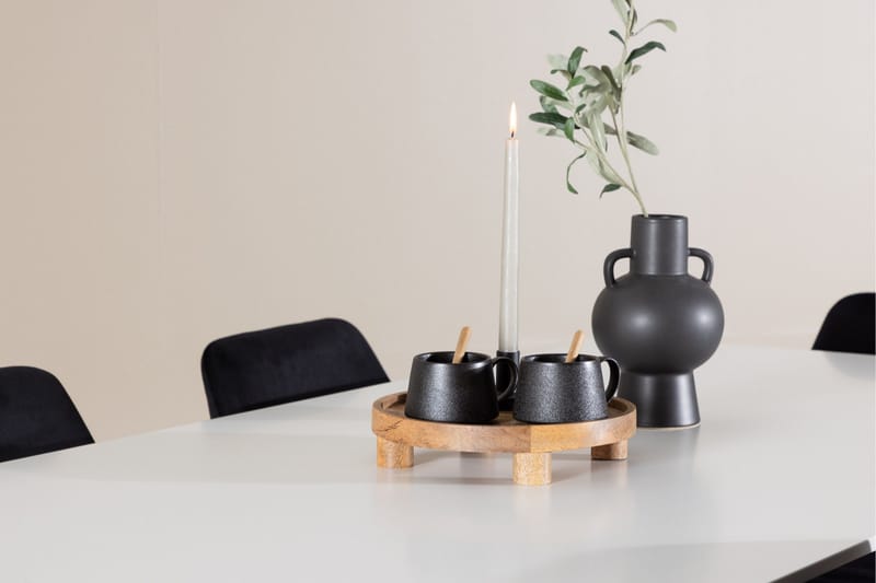 Silar Matgrupp 180 cm Rektangulär med 6 Night stolar - Vit/Svart - Products - Möbler - Bord & matgrupp - Matgrupp