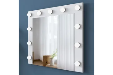 Ramender Stort Sminkbord med spegel och lampor med förvaring - Glas / Vit - Products - Möbler - Bord & matgrupp - Sminkbord & toalettbord