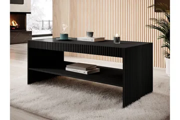 Juniskär ribbad soffbord med hyllförvaring rektangulärt - 120x57x50 Svart - Products - Möbler - Bord & matgrupp - Soffbord - Soffbord med förvaring