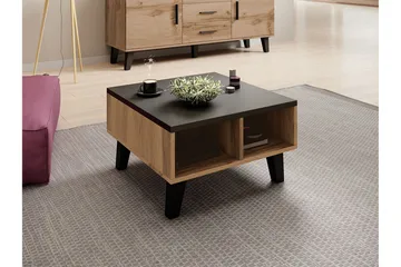 Kardos Soffbord 60 cm med Förvaring Hyllor - Natur/Svart - Products - Möbler - Bord & matgrupp - Soffbord - Soffbord med förvaring