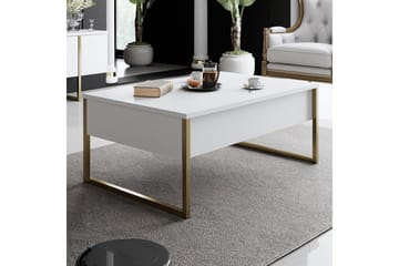 Luxe Soffbord 90x40 cm Vit/Guld - Hanah Home - Products - Möbler - Bord & matgrupp - Soffbord