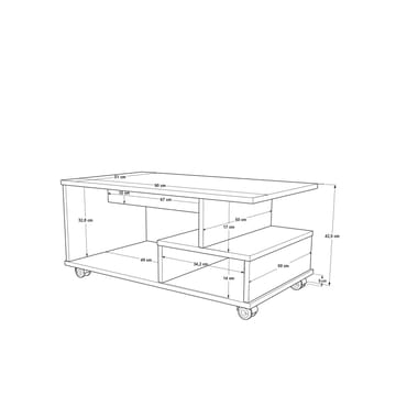 Solven Soffbord 90x42,5x51 cm - Vit - Products - Möbler - Bord & matgrupp - Soffbord - Soffbord med hjul