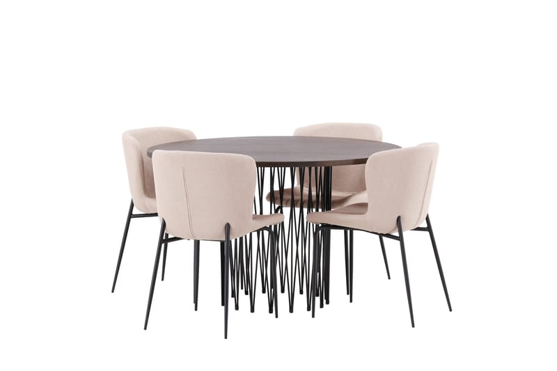 Stone Matgrupp 120 cm Rund med 4 Modesto stolar - Mörkgrå - Products - Möbler - Bord & matgrupp - Matgrupp