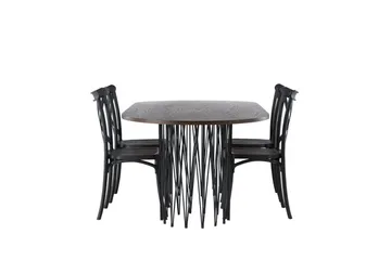 Stone Matgrupp 220 cm Oval med 4 Crosett stolar - Svart - Products - Möbler - Bord & matgrupp - Matgrupp