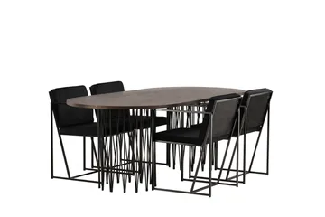 Stone Matgrupp 220 cm Oval med 4 Richmond stolar - Svart - Products - Möbler - Bord & matgrupp - Matgrupp