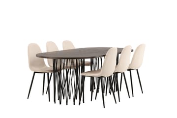 Stone Matgrupp 220 cm Oval med 6 Polar stolar - Beige - Products - Möbler - Bord & matgrupp - Matgrupp