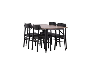 Tempe Matgrupp 140 cm Rektangulär med 4 Montros stolar - Svart - Products - Möbler - Bord & matgrupp - Matgrupp